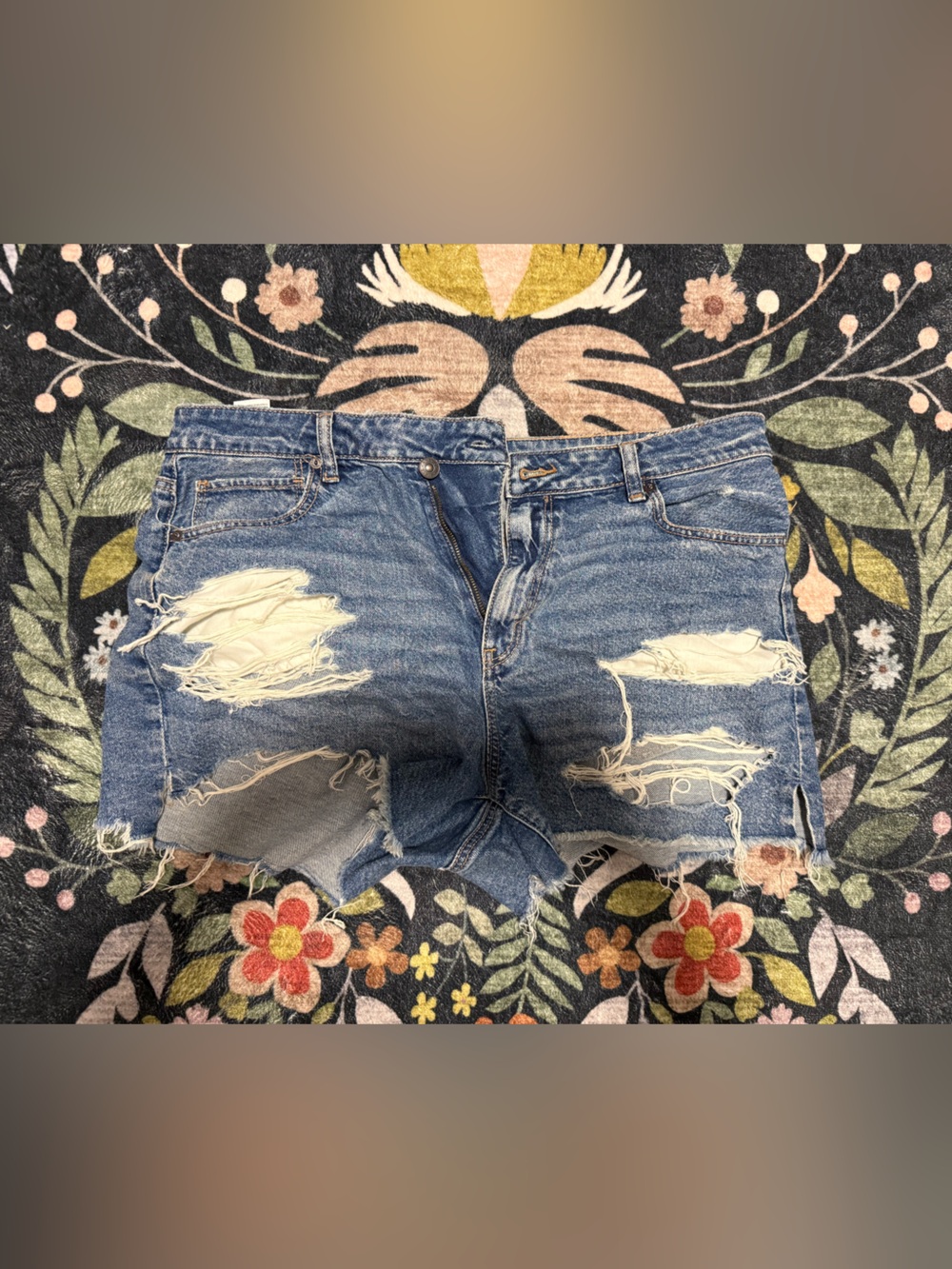 American Eagle Outfitters Distressed Blue Denim Jean Shorts